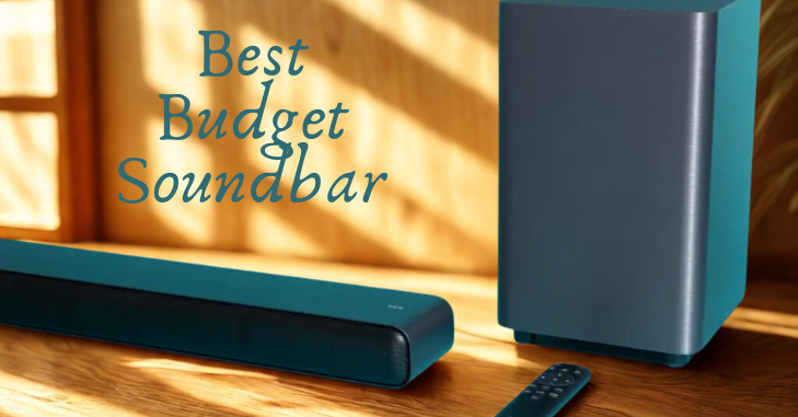 Slim soundbar positioned beneath a wall mounted television