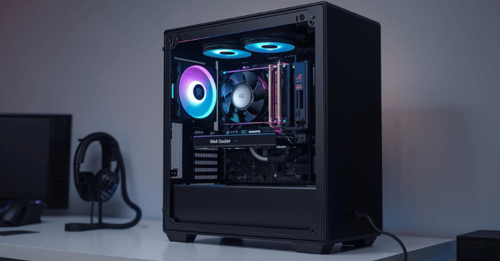 Pump and reservoir assembly glowing inside a build