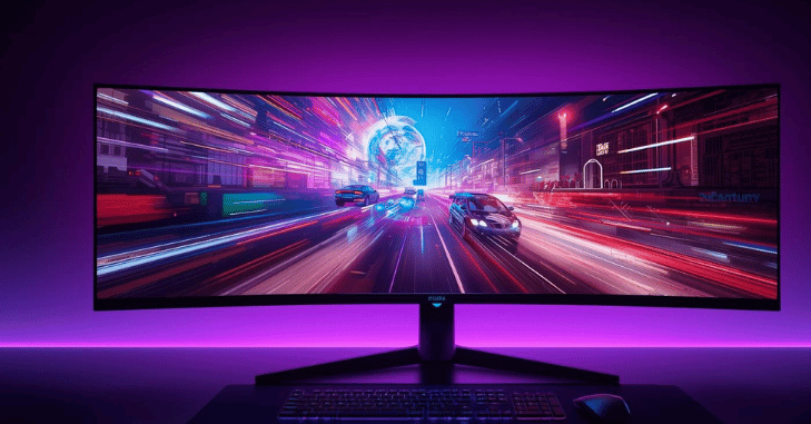 Dual monitor gaming battlestation with ambient lighting
