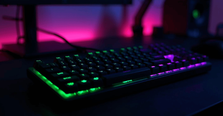 Detachable cable connected to the rear of a keyboard