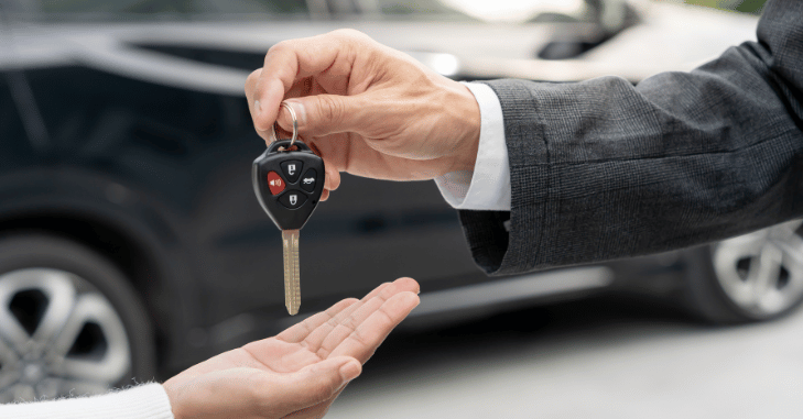 Keys handed over as a trade-in transaction completes