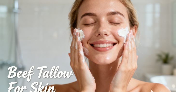 Balm being smoothed over dry skin on the forearm