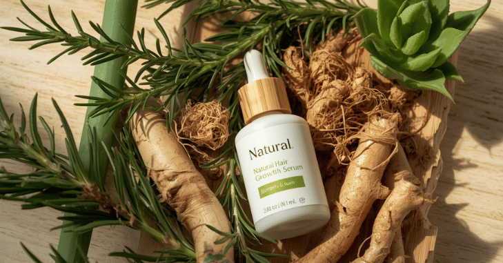 Dropper releasing serum onto the roots of dry hair