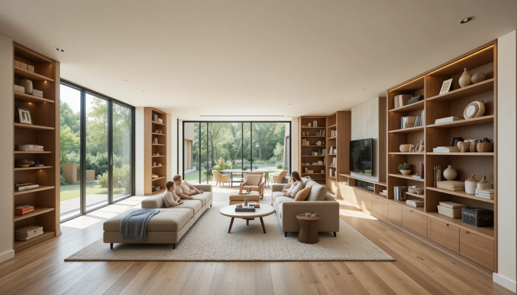 Architect's plans laid out for a house extension