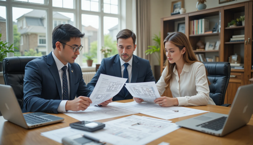 Calculator and invoices used to budget for legal fees