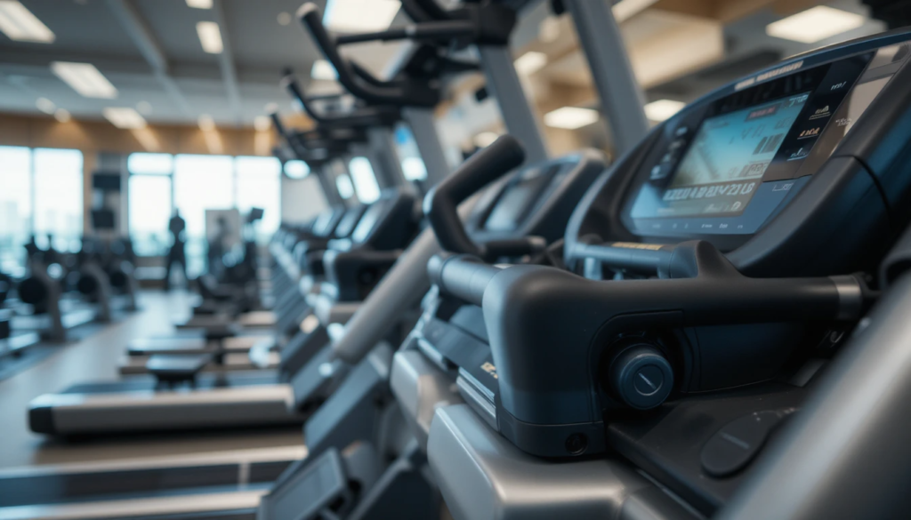 Close-up of rotating steps on a stair climbing machine