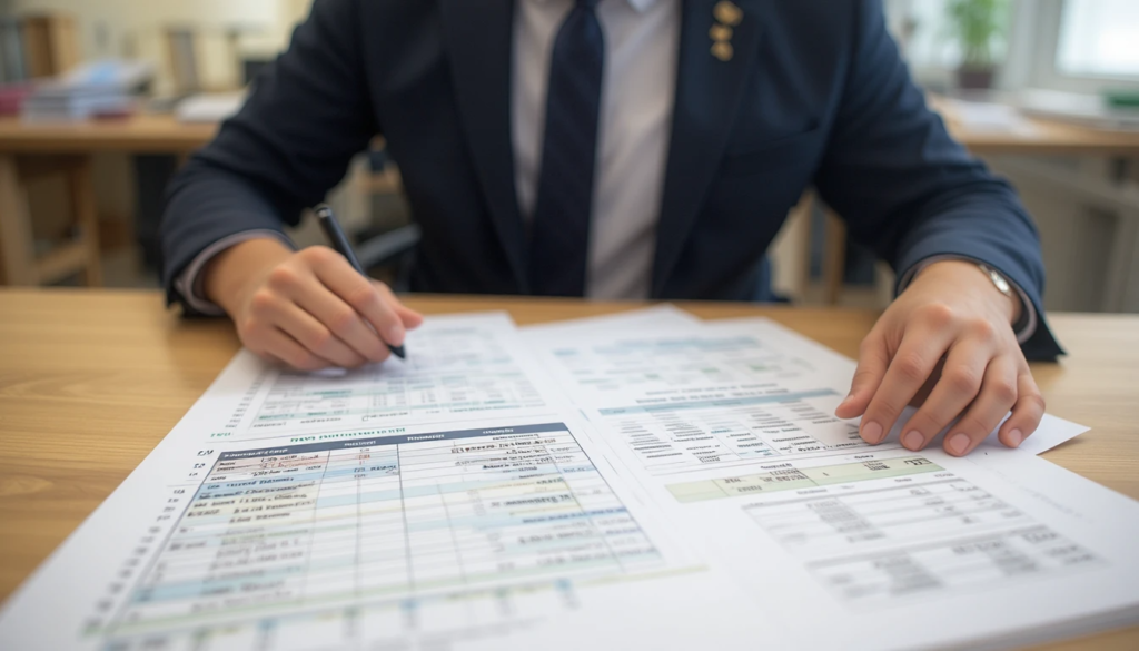 Payslip and calculator used to review teaching pay