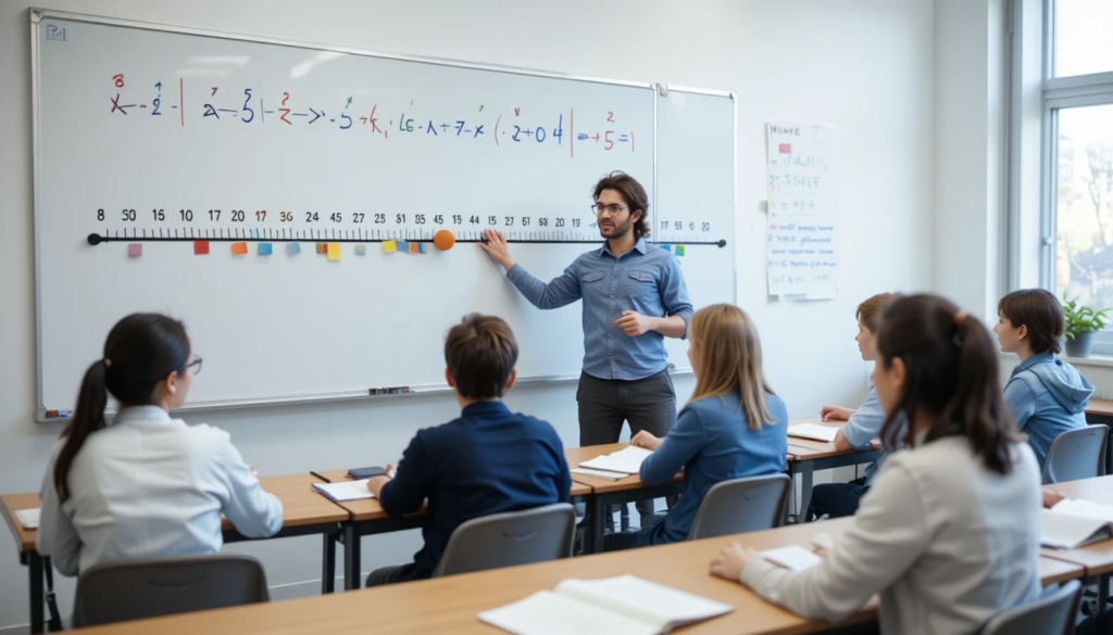Number line showing values either side of zero
