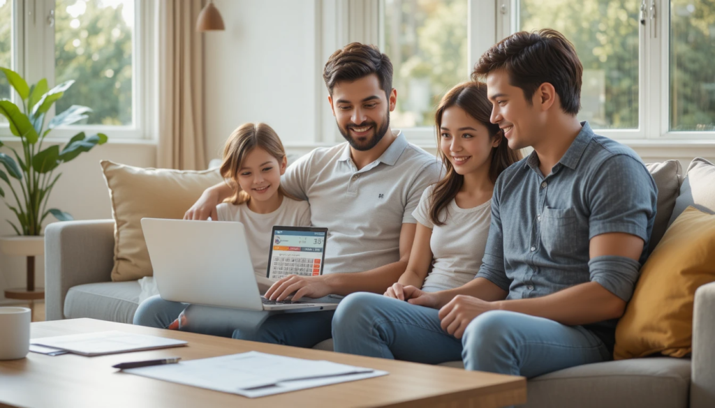 Calculator and statements used to work out monthly repayments