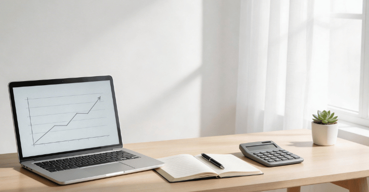 Savings account paperwork spread across a desk