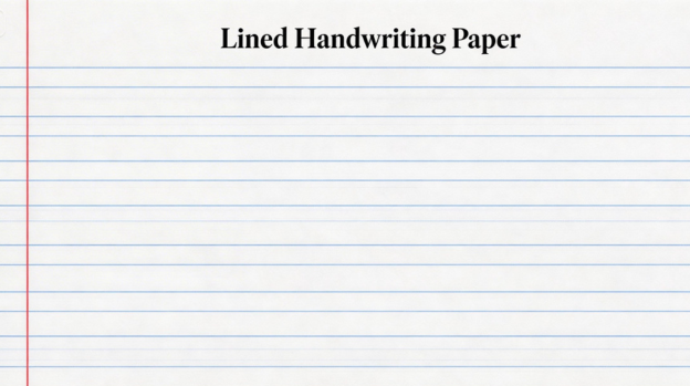 Child practising letter formation between ruled lines
